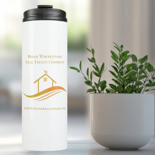 Real Anwesen Company Gold Logo Personalisiert Real Thermosbecher