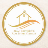 Real Anwesen Company Gold Open House individuell a Runder Pappuntersetzer (Vorderseite)