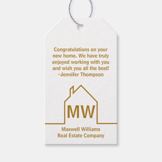 Real Anwesen Company Herzlichen Glückwunsch Chic G Geschenkanhänger (Vorderseite)