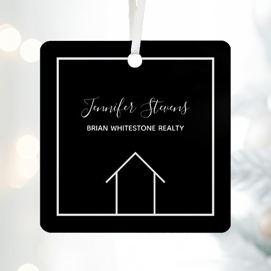 Real Anwesen Company Moderne Schwarze Weihnachtsze Ornament Aus Metall