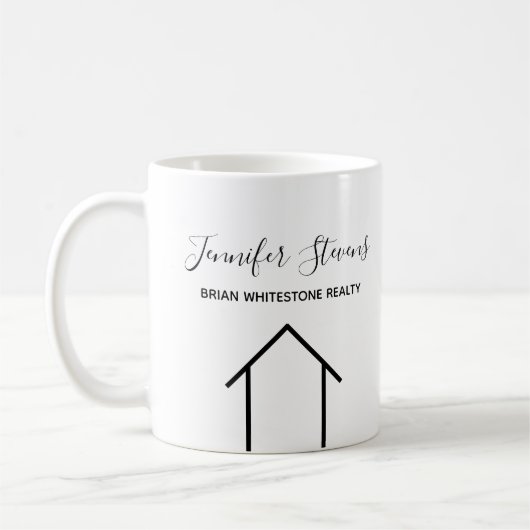 Real Anwesen Company Modernes Haus Custom Realtor Kaffeetasse (Links)