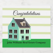 Real Anwesen Company New Zuhause Housewarming Schaumweinetikett (Einzelnes Label)