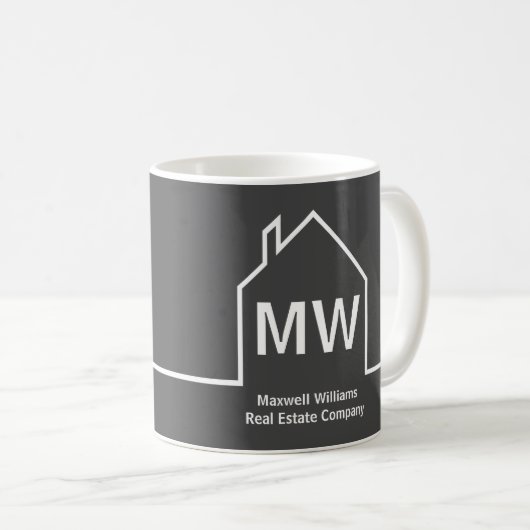 Real Anwesen Company Personalisiert Dark Gray Real Kaffeetasse (VorderseiteRechts)