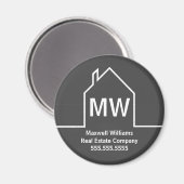 Real Anwesen Company Personalisiert Gray Realtor Magnet (Vorderseite/Rückseite)