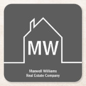 Real Anwesen Company Personalisiert Gray Realtor Rechteckiger Pappuntersetzer (Vorderseite)