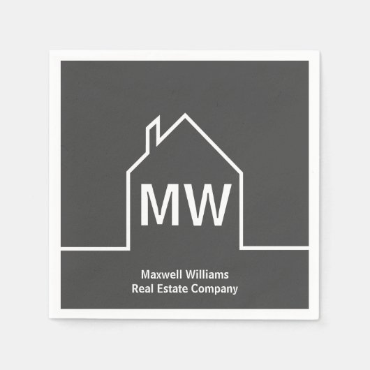 Real Anwesen Company Personalisiert Gray Realtor Serviette (Vorderseite)