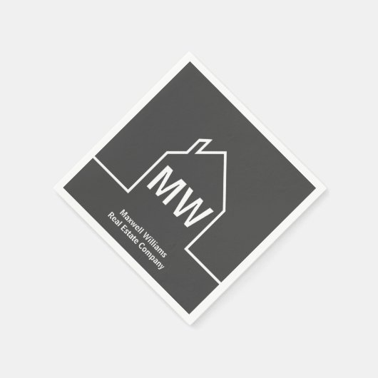 Real Anwesen Company Personalisiert Gray Realtor Serviette (Ecke)