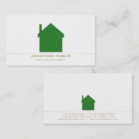 Real Anwesen Consultant Modernes Design Luxe Visitenkarte (Vorne/Hinten)