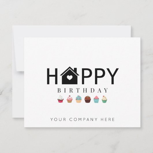 Real Anwesen Cupcake Happy Birthday Karte (Vorderseite)