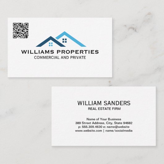 Real Anwesen | Dachlogo | QR-Code Visitenkarte (Vorne/Hinten)