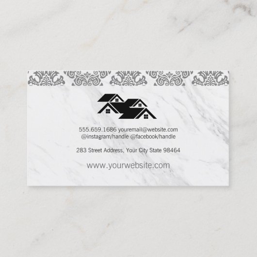 Real Anwesen Damask Rooftop Terminkarte (Rückseite)