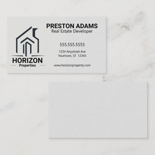 Real Anwesen Developers Property Developers Visitenkarte (Vorne/Hinten)