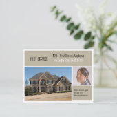 Real Anwesen Direct Mail Greige Postkarte (Stehend Vorderseite)