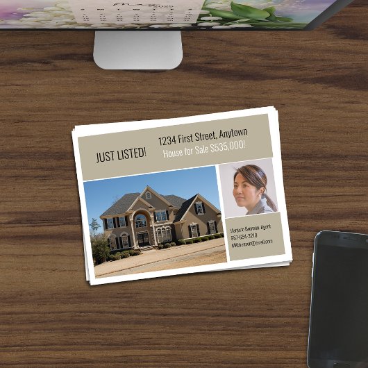 Real Anwesen Direct Mail Greige Postkarte