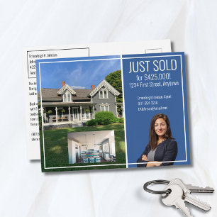 Real Anwesen Direct Mail Modern Blue 2 Picture Postkarte