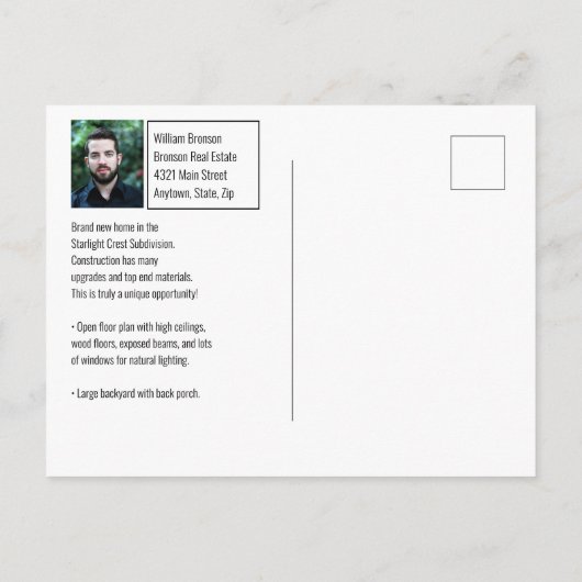 Real Anwesen Directmailing Suntan Beige Postkarte (Rückseite)