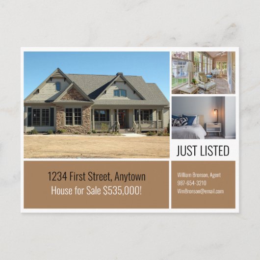 Real Anwesen Directmailing Suntan Beige Postkarte (Vorderseite)