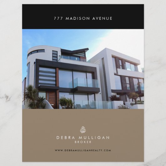 Real Anwesen Feature Sheet Eleganter benutzerdefin (Vorderseite)