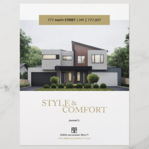 Real Anwesen Feature Sheet Eleganter benutzerdefin Flyer