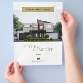 Real Anwesen Feature Sheet Eleganter benutzerdefin Flyer (Hand)