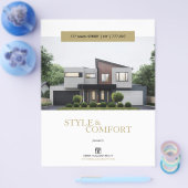 Real Anwesen Feature Sheet Eleganter benutzerdefin Flyer (Einzeln)