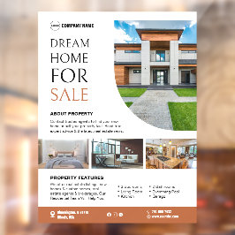 Real Anwesen for Sale Editable Window Cloning Fensteraufkleber