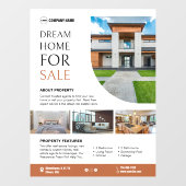 Real Anwesen for Sale Editable Window Cloning Fensteraufkleber (Blatt)