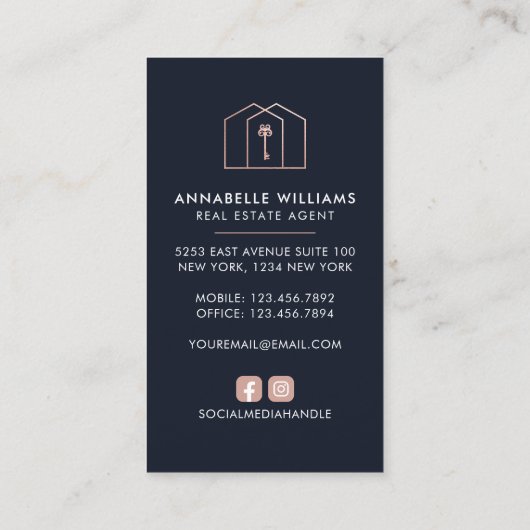 Real Anwesen Foto Beruflich Elegante Visitenkarte (Rückseite)