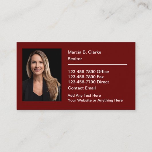 Real Anwesen Foto Portrait Beruflich Visitenkarte (Vorderseite)