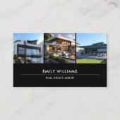 Real Anwesen Foto QR Social Media Black Visitenkarte (Vorderseite)