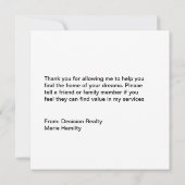 Real Anwesen Foto Vielen Dank Karten (Rückseite)