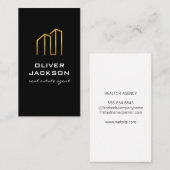 Real Anwesen Gebäude Gold-Logo Visitenkarte (Vorne/Hinten)