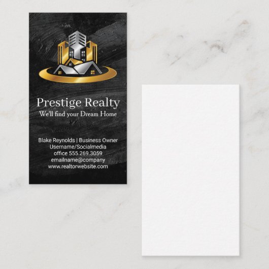 Real Anwesen Gebäude | Kommerzieller Wohnsitz Visitenkarte (Vorne/Hinten)