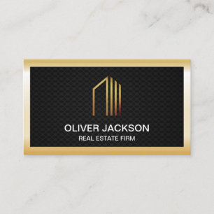 Real Anwesen   Gold Lux Border   Schwarzes Mesh Visitenkarte