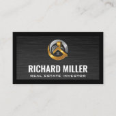 Real Anwesen Gold Silber Gebäude Symbol Visitenkarte (Vorderseite)