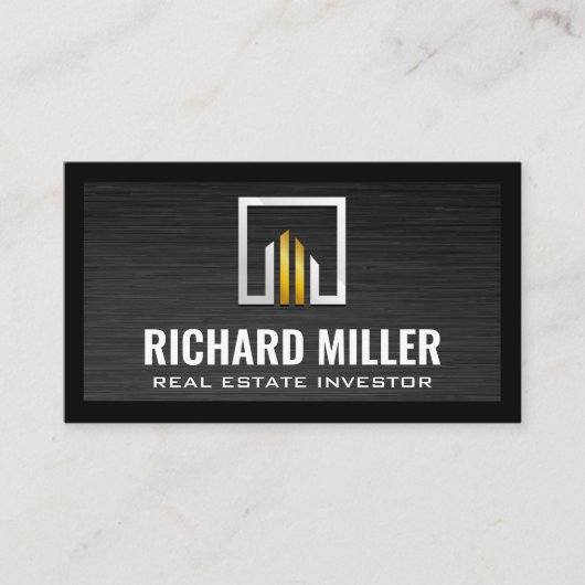 Real Anwesen Gold Silber Logo Visitenkarte (Vorderseite)