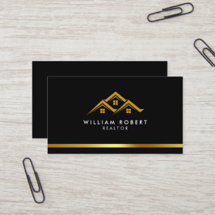 Real Anwesen Golden House Logo Modern Realtor Visitenkarte