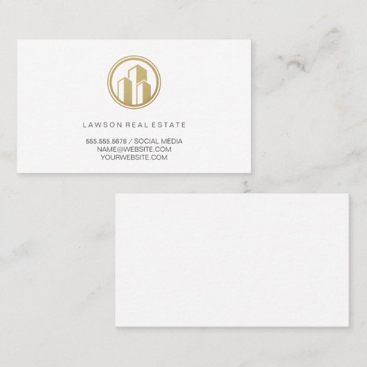 Real Anwesen | Goldene Gebäude | Lux Terminkarte (Vorne/Hinten)