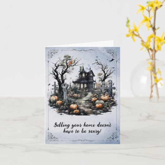 Real Anwesen Halloween Spuk House Karte (Gelbe Blume)