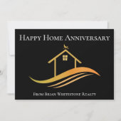 Real Anwesen Happy Zuhause Anniversary Chic Black Karte (Vorderseite)