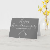 Real Anwesen Happy Zuhause Anniversary Custom Grau Karte (Gelbe Blume)