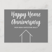 Real Anwesen Happy Zuhause Anniversary Custom Grau Postkarte (Vorderseite)
