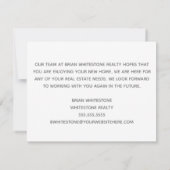 Real Anwesen Happy Zuhause Jubiläum Chic Gray Karte (Rückseite)