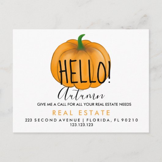 Real Anwesen Herbstverweise Ankündigung Postkarte (Vorderseite)