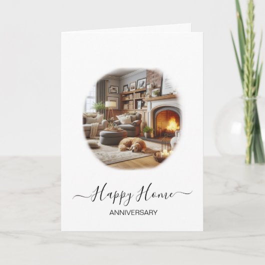 Real Anwesen House Anniversary CardCosy Lounge Karte (Vorderseite)