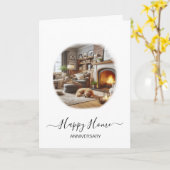 Real Anwesen House Anniversary CardCosy Lounge Karte (Gelbe Blume)