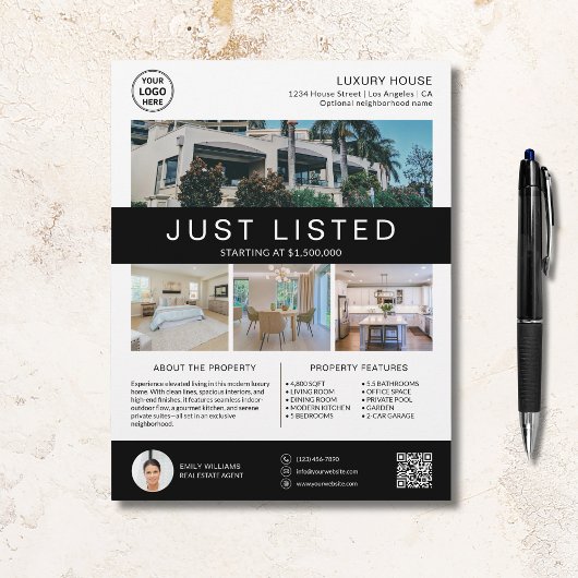 Real Anwesen House - Foto QR White für verkaufte L Flyer