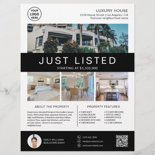 Real Anwesen House - Foto QR White für verkaufte L Flyer (Vorne)