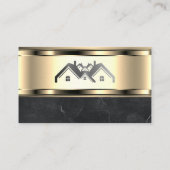 Real Anwesen House | Gold Metallic Visitenkarte (Rückseite)