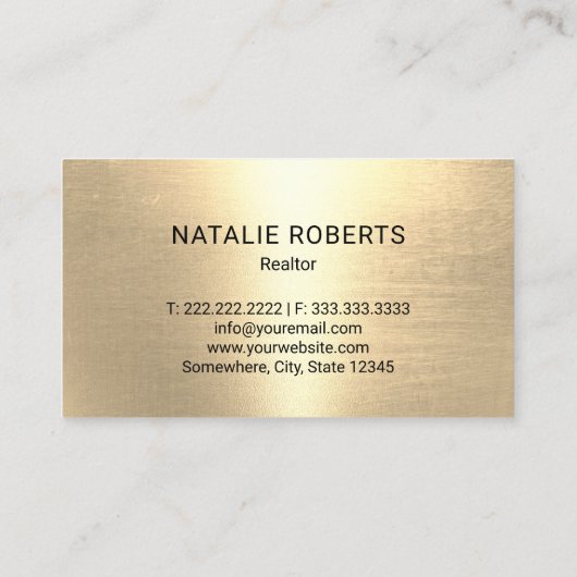 Real Anwesen House & Key Logo Navy & Gold Realtor Visitenkarte (Rückseite)